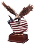 Resin Eagle With Flag Large Figure Trophies