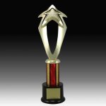 Star Riser Trophy on Round Base with Column Single Column Trophies