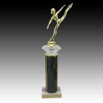 Diamond Riser Trophy on Marble Base Single Column Trophies