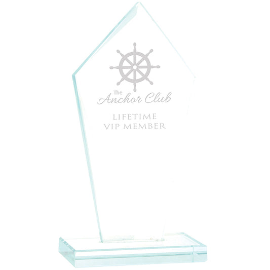 8 1/2" Diamond Jade Glass Award