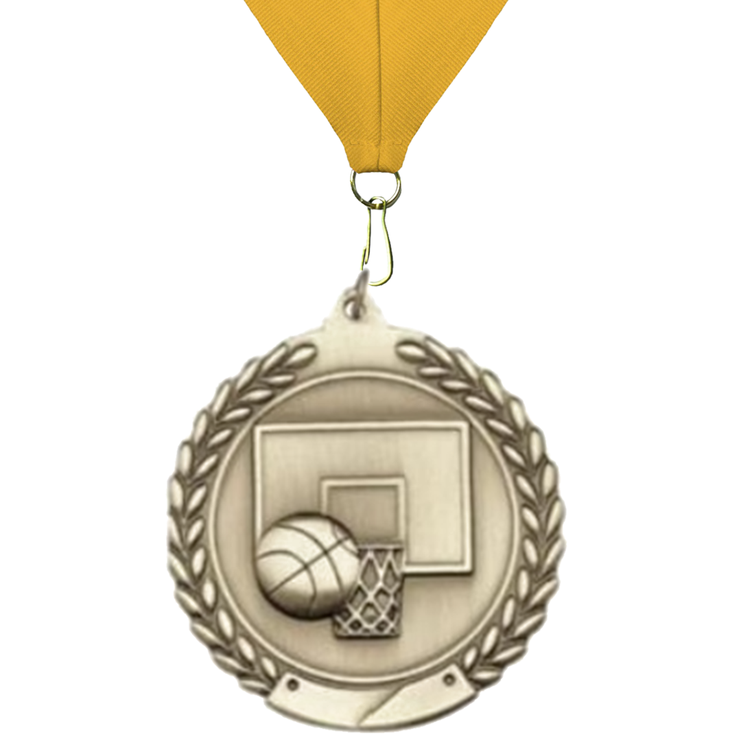 Basketball Sculptured 2.75" Neck Award Medals