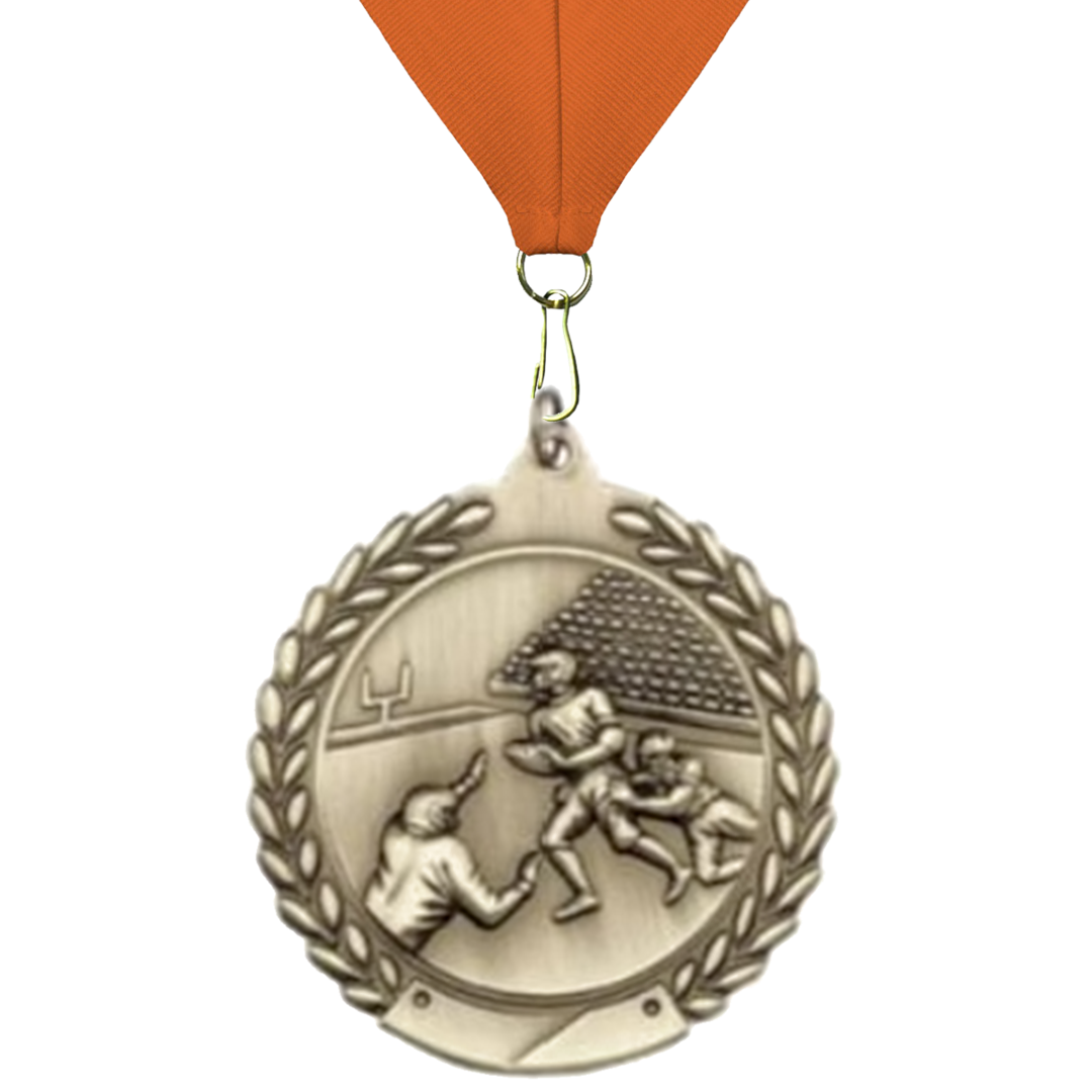 Football Sculptured 2.75" Neck Award Medals