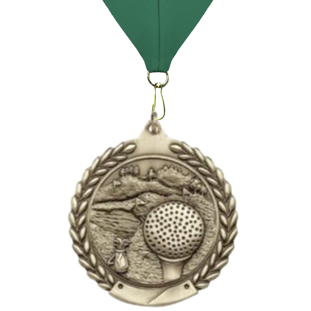 Golf Sculptured 2.75" Neck Award Medals