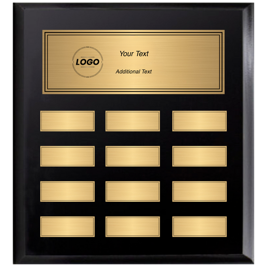 Black & Gold 12 Plate Perpetual Plaque