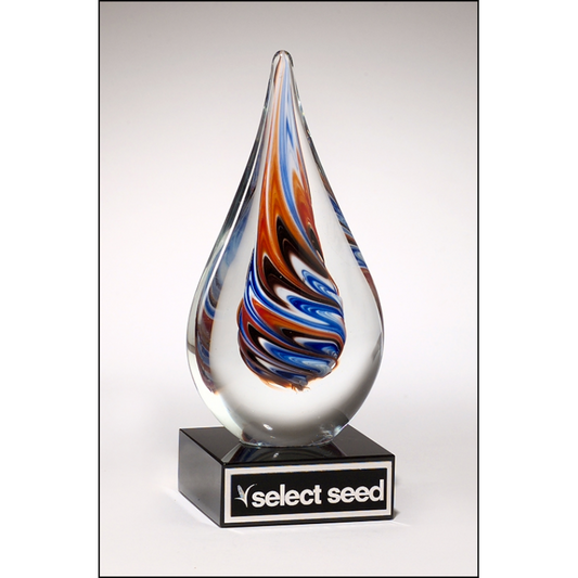 Teardrop-shaped Art Glass Award