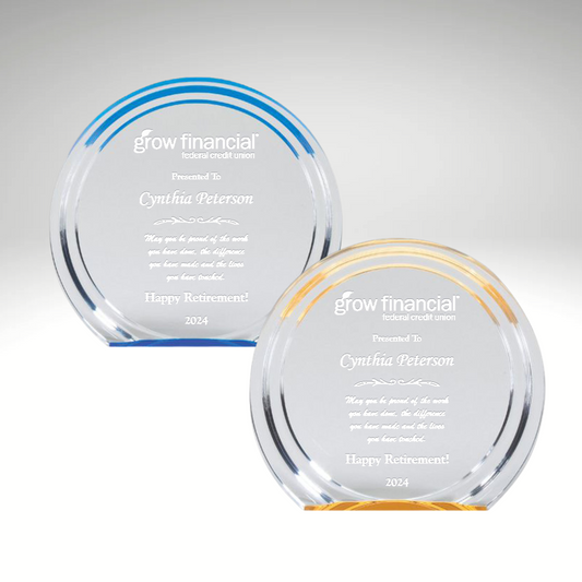 Double Halo Round Series Stand Up Acrylic Award