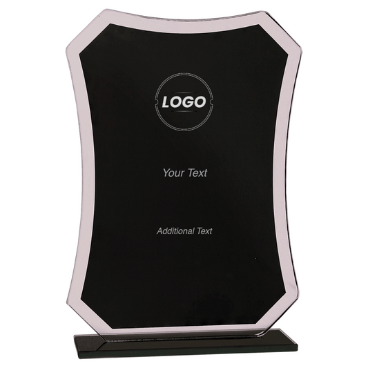 Black Rectangle Reflections Glass Stand Up Award