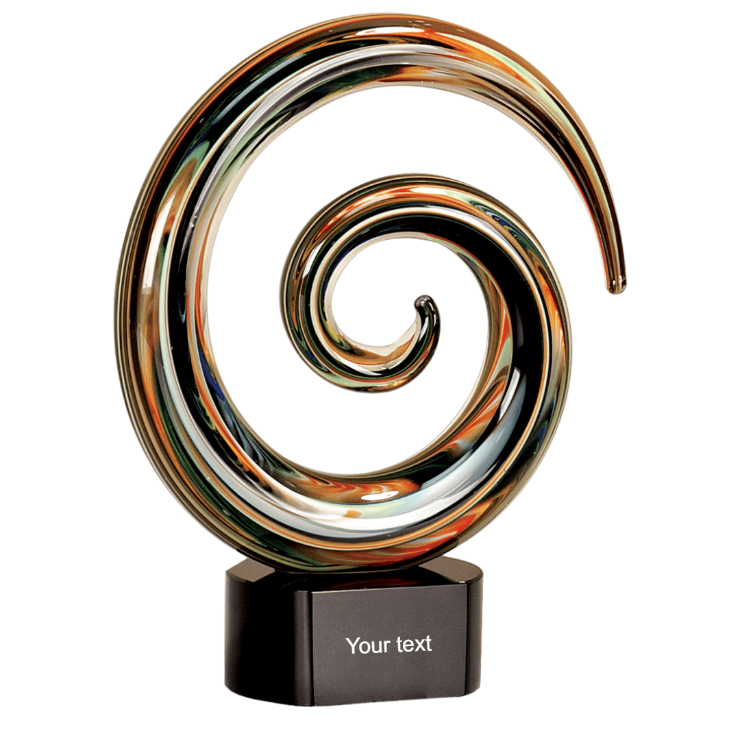 Swirl Art Glass Stand Up Award