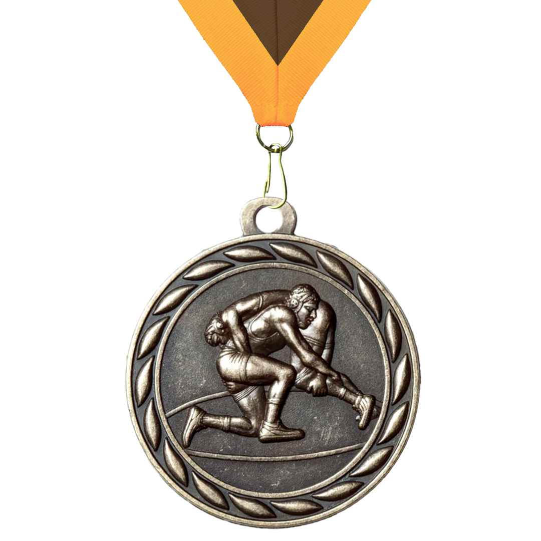 Wrestling Sculptured 2" Neck Award Medals