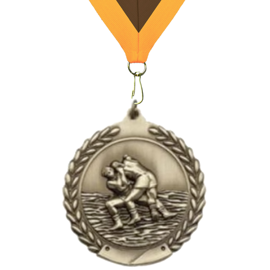 Wrestling Sculptured 2.75" Neck Award Medals