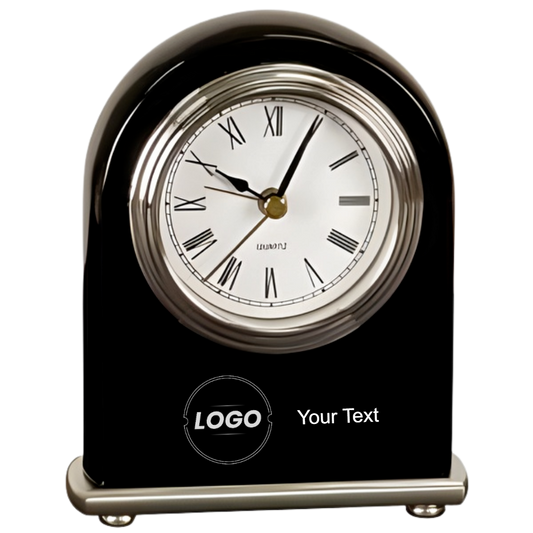 Black Piano Finish Arch Desk Clock