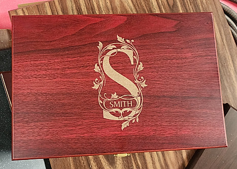 6 oz. Stainless Steel Flask Set in Wood Presentation Box