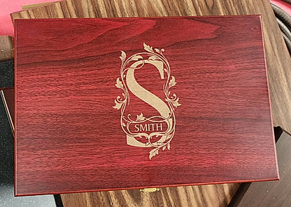 6 oz. Stainless Steel Flask Set in Wood Presentation Box