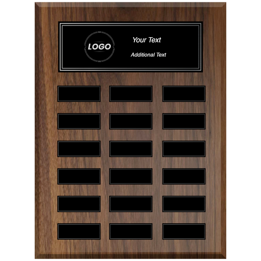 Walnut & Black 18 Plate Perpetual Plaque