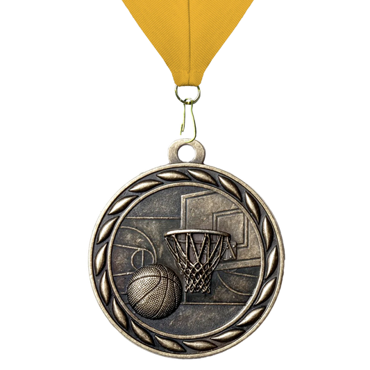 Basketball Sculptured 2" Neck Award Medals
