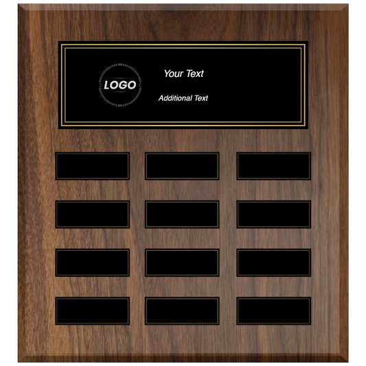 Walnut & Black 12 Plate Perpetual Plaque