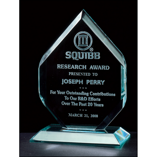 Jade Polished Diamond Acrylic Stand Up Award