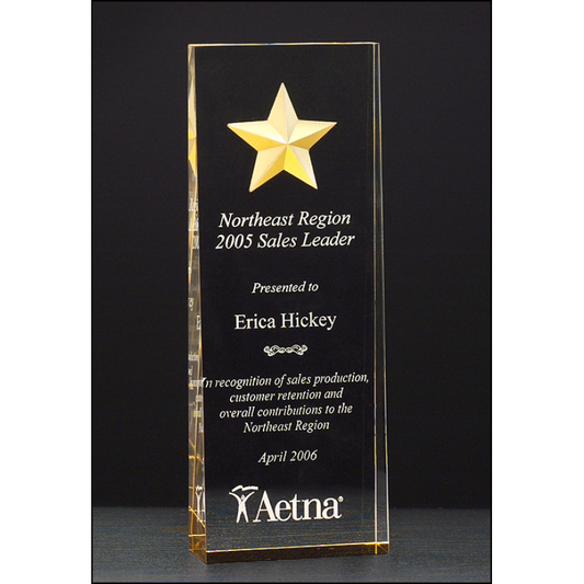 Constellation Acrylic Award - with Etched Gold Star