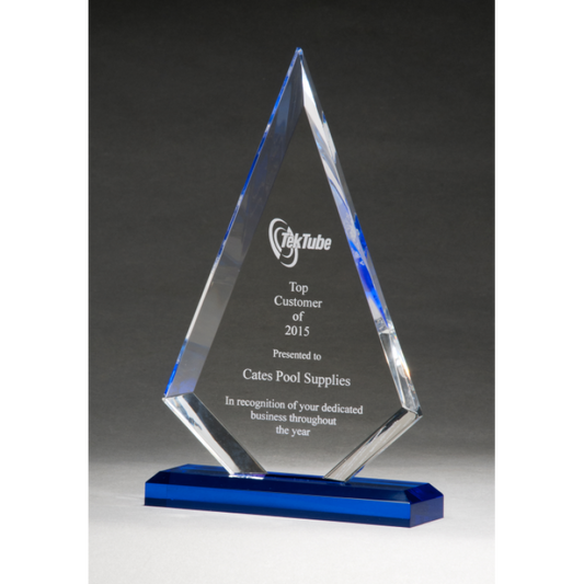 Arrow Series Stand Up Acrylic Award with Blue Highlights