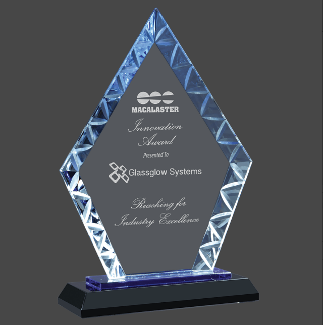 Diamond Accent Glass Stand Up Award