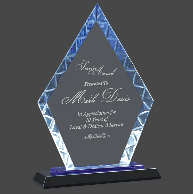 Diamond Accent Glass Stand Up Award