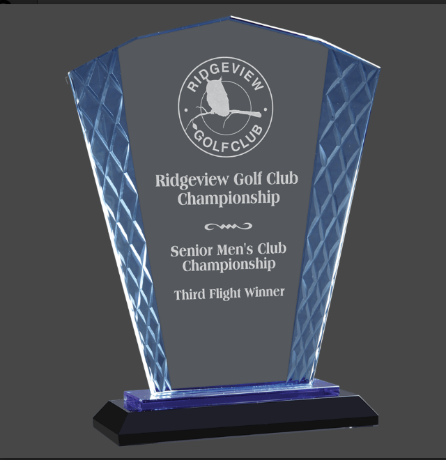 Fan Accent Glass Stand Up Award