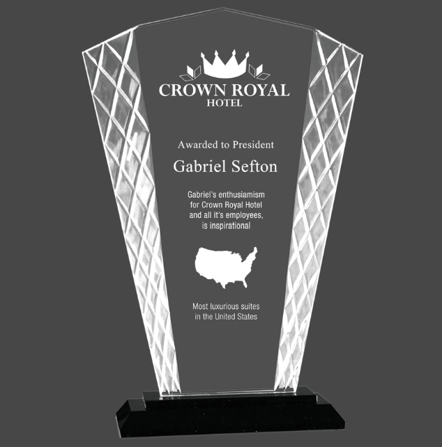 Fan Accent Glass Stand Up Award