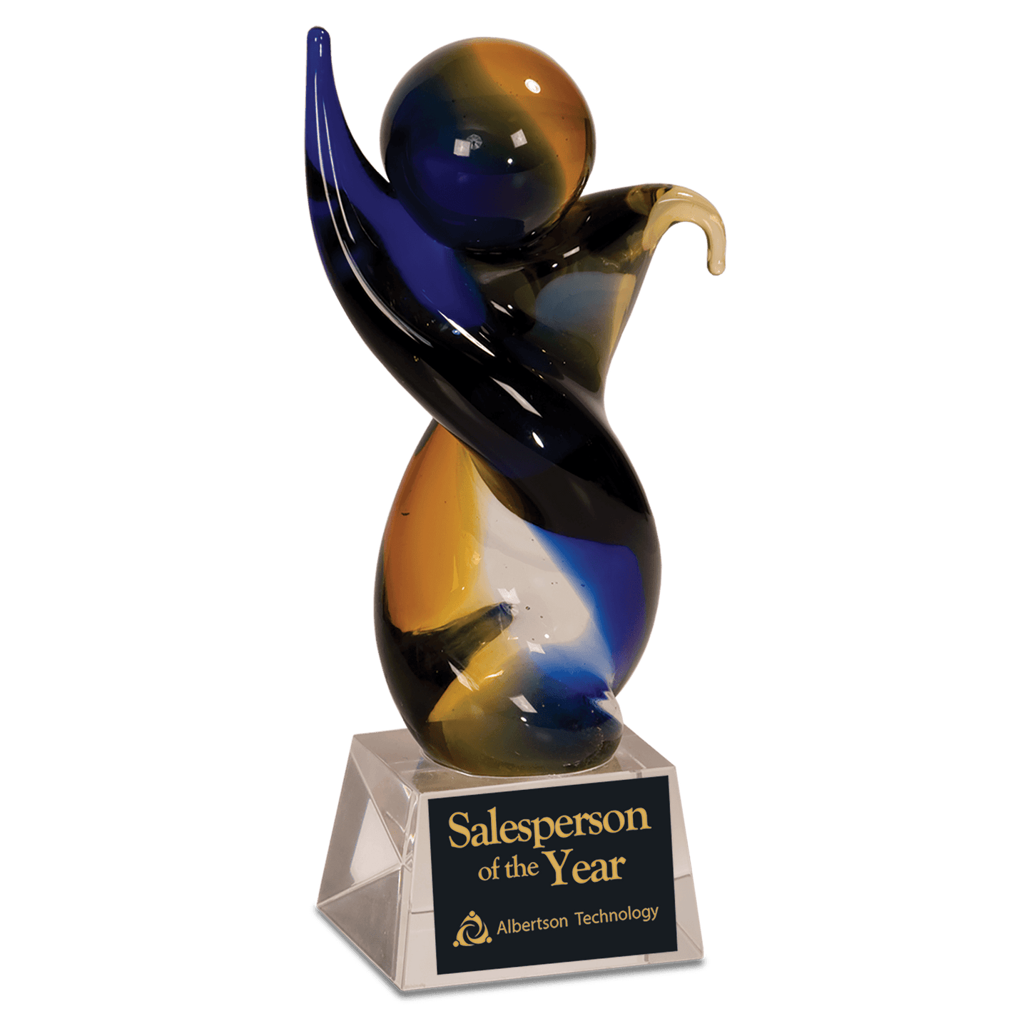 Twisted Body Art Glass Stand Up Award