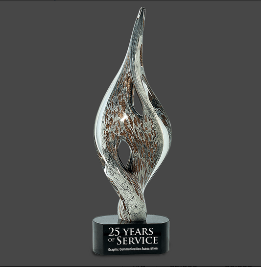 Spire Twist Art Glass Stand Up Award