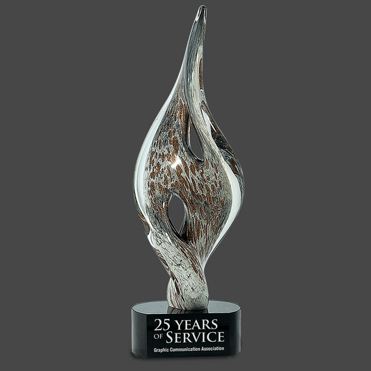 Spire Twist Art Glass Stand Up Award