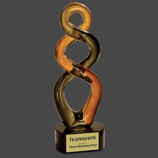 Brown Twist Art Glass Stand Up Award