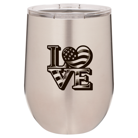 4th of July Stemless 12oz Wine Cups