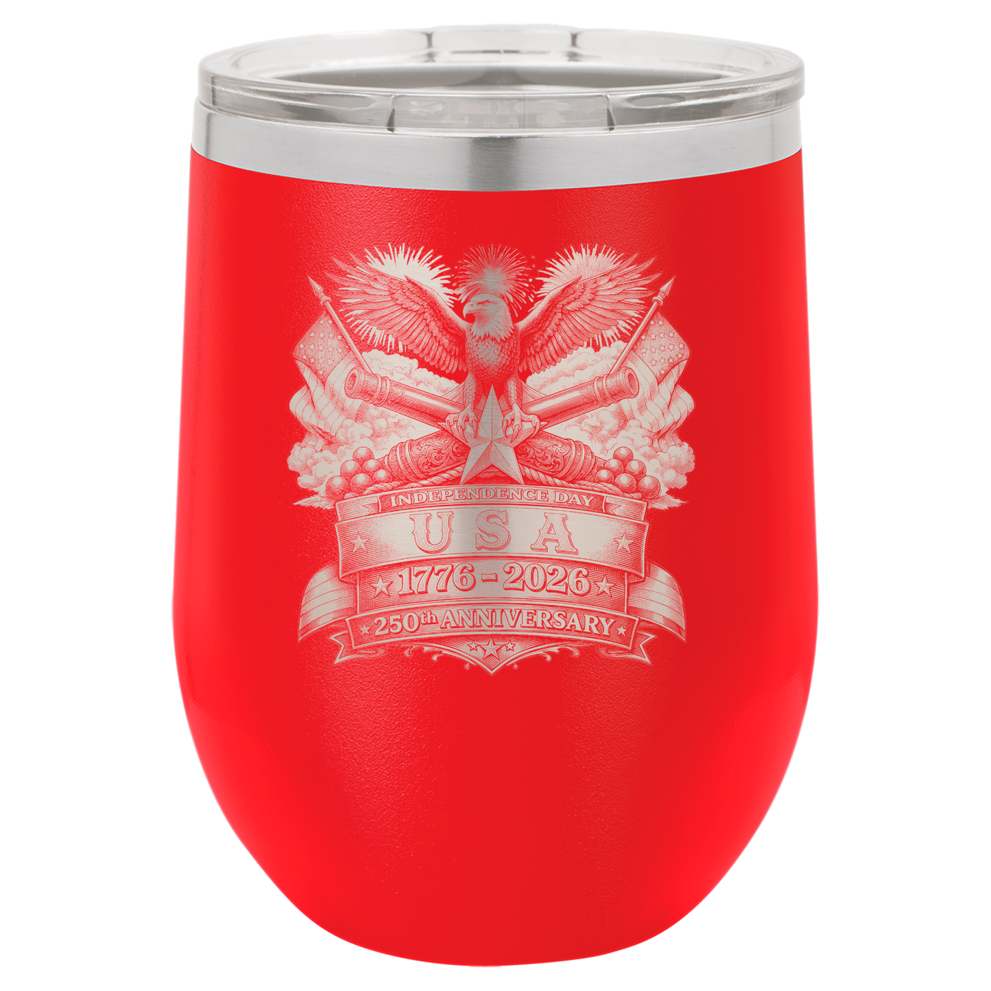4th of July Stemless 12oz Wine Cups