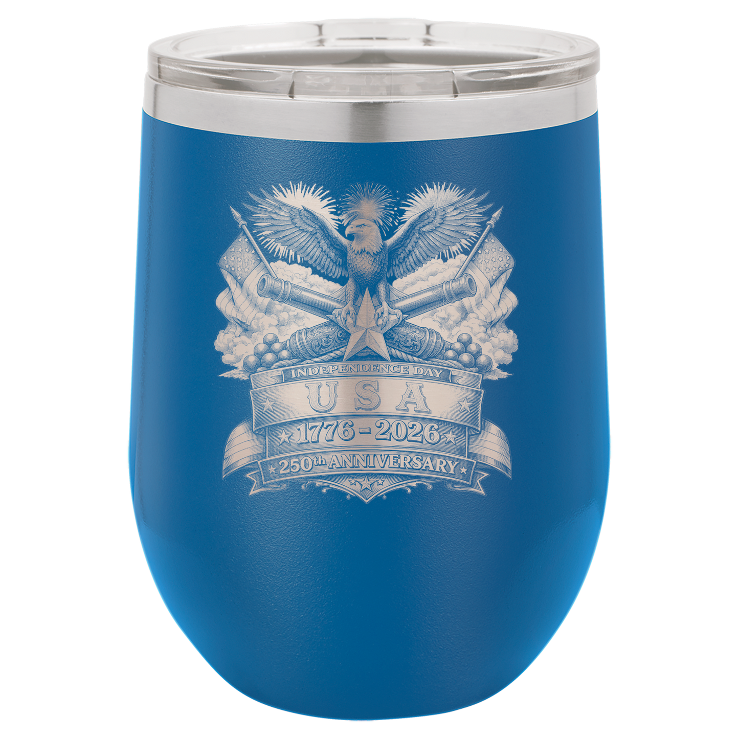 4th of July Stemless 12oz Wine Cups
