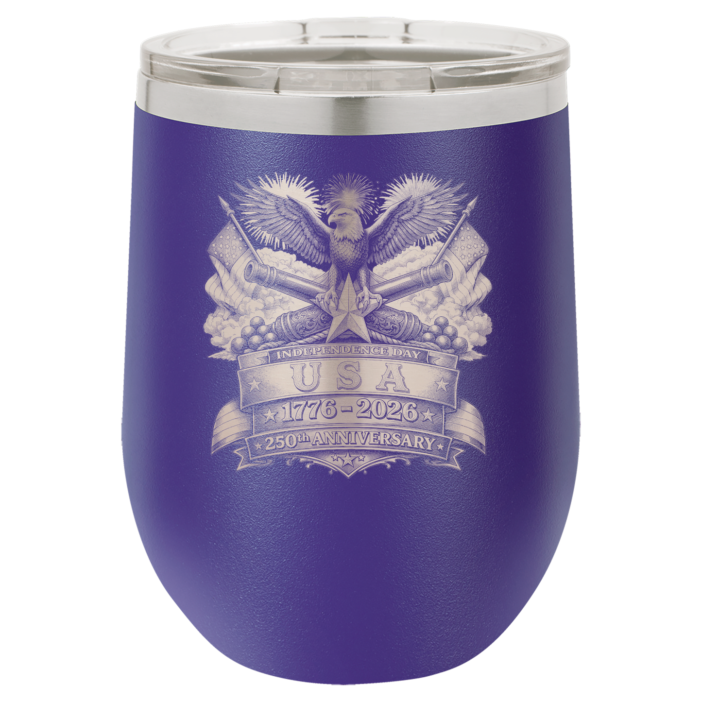 4th of July Stemless 12oz Wine Cups