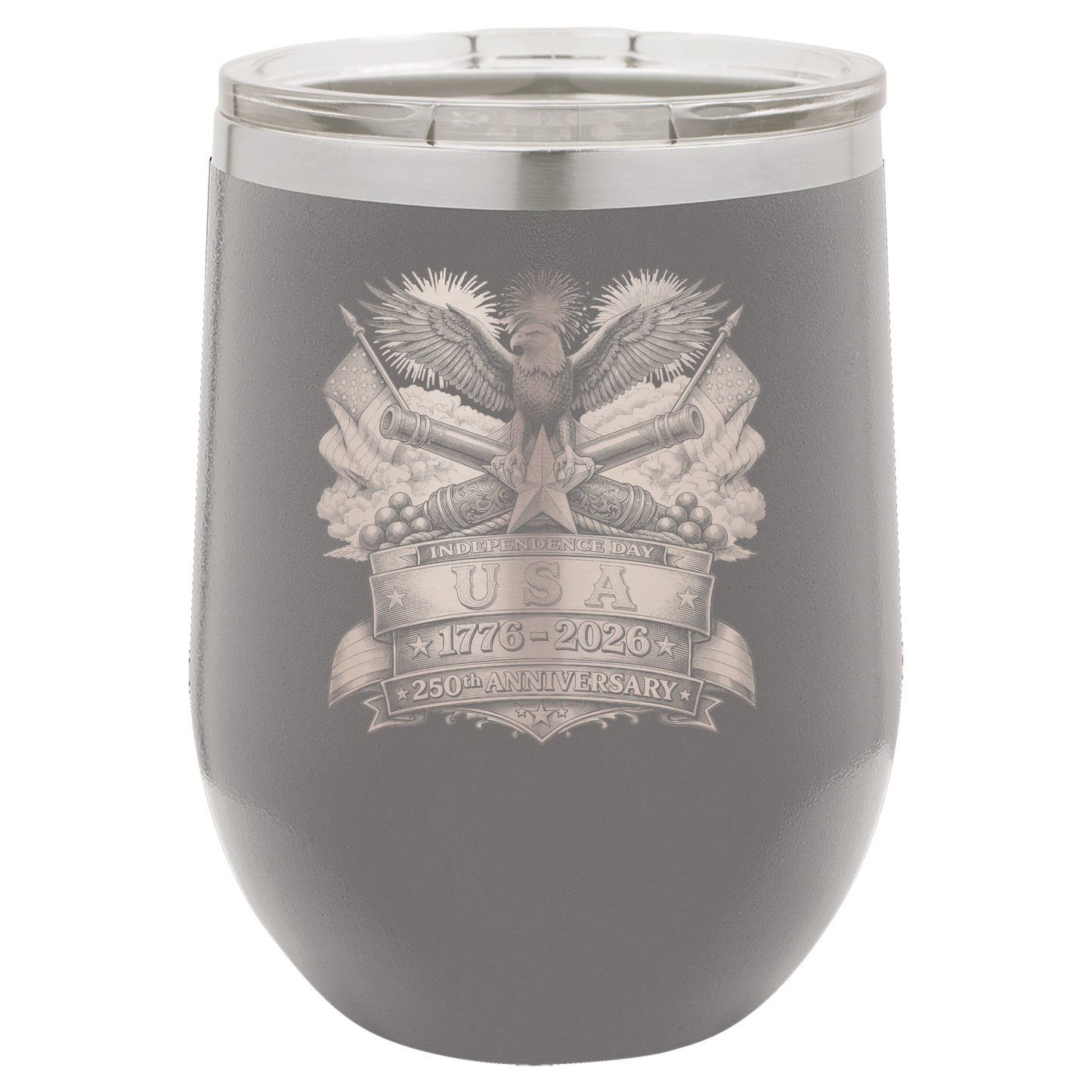 4th of July Stemless 12oz Wine Cups