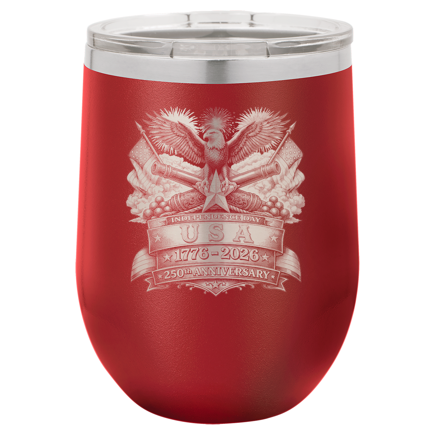 4th of July Stemless 12oz Wine Cups