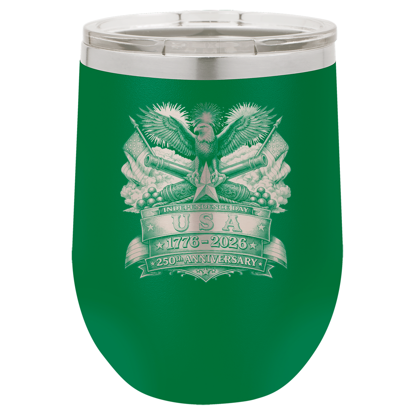 4th of July Stemless 12oz Wine Cups
