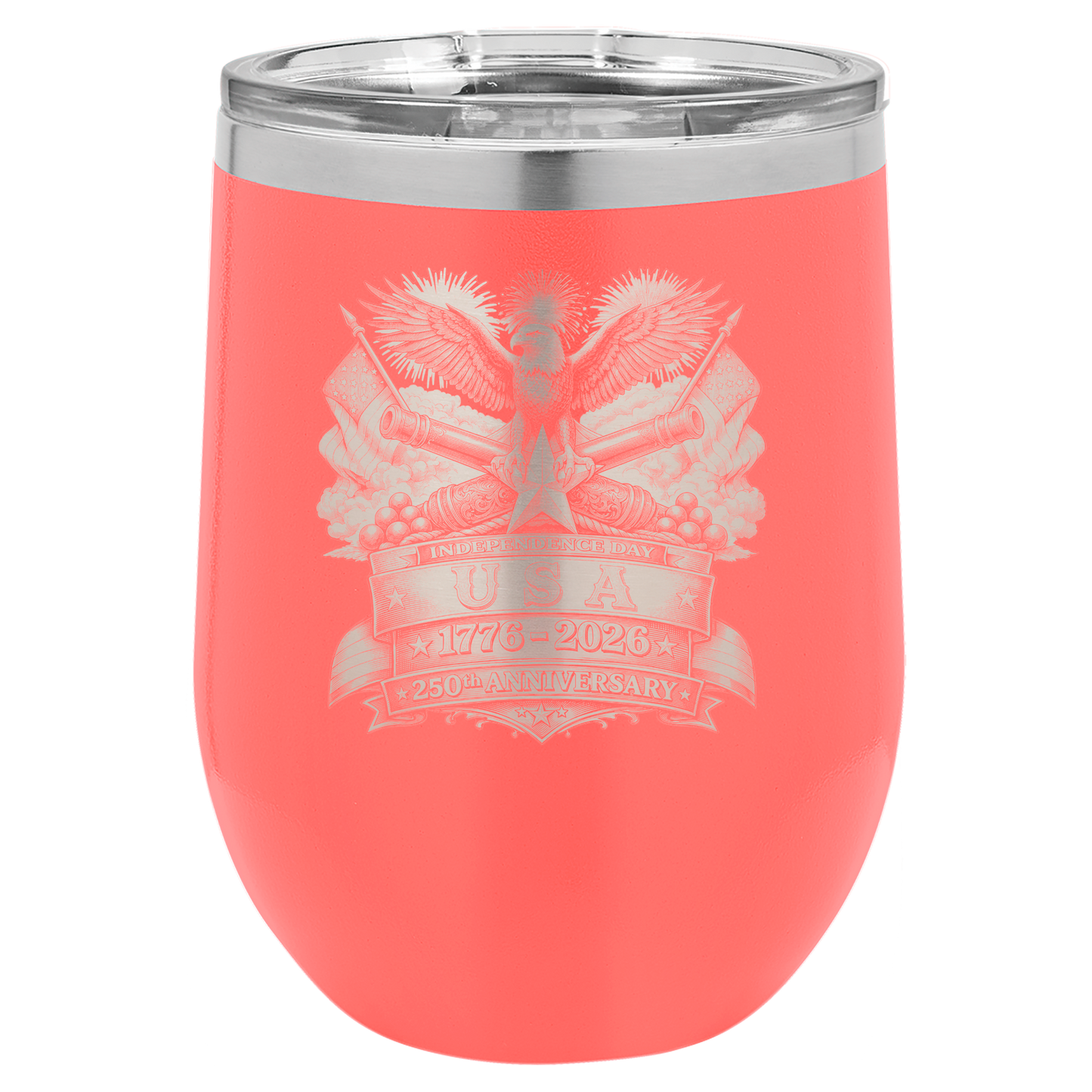 4th of July Stemless 12oz Wine Cups