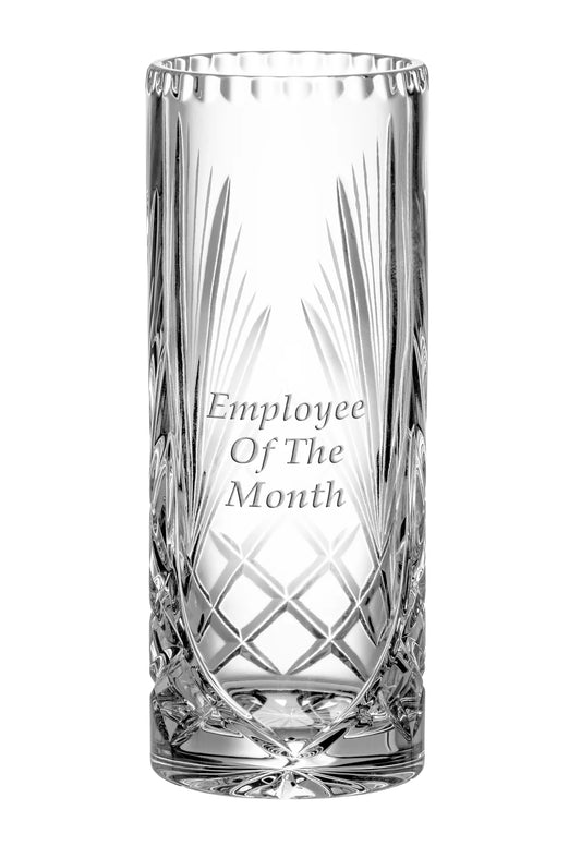 Durham Cylinder Crystal Vase Stand Up Award