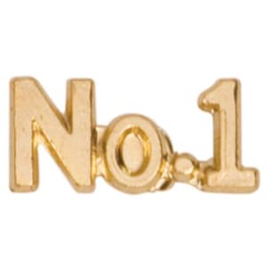 Gold #1 Metal Chenille Letter Insignia