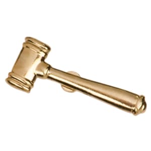 Gold Gavel Metal Chenille Letter Insignia
