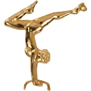 Gold Female Gymnast Metal Chenille Letter Insignia