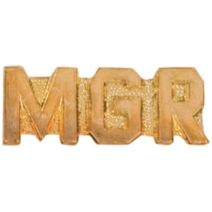 Gold Manager Metal Chenille Letter Insignia