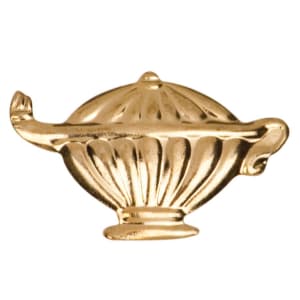 Gold Lamp of Knowledge Metal Chenille Letter Insignia