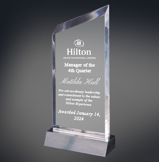 Clear Wedge Series Stand Up Acrylic Award