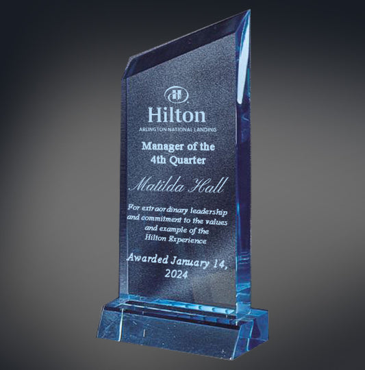 Jade Wedge Series Stand Up Acrylic Award