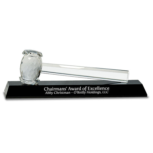 Crystal Gavel on Black Base (13 7/8" x 4 1/4")