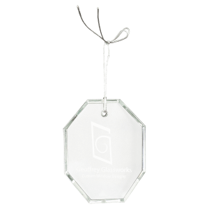 3 1/2" Crystal Octagon Ornament