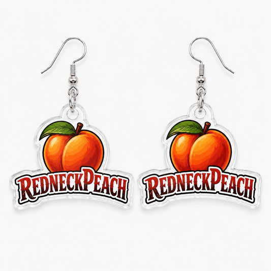 Redneck Peach Acrylic Earrings